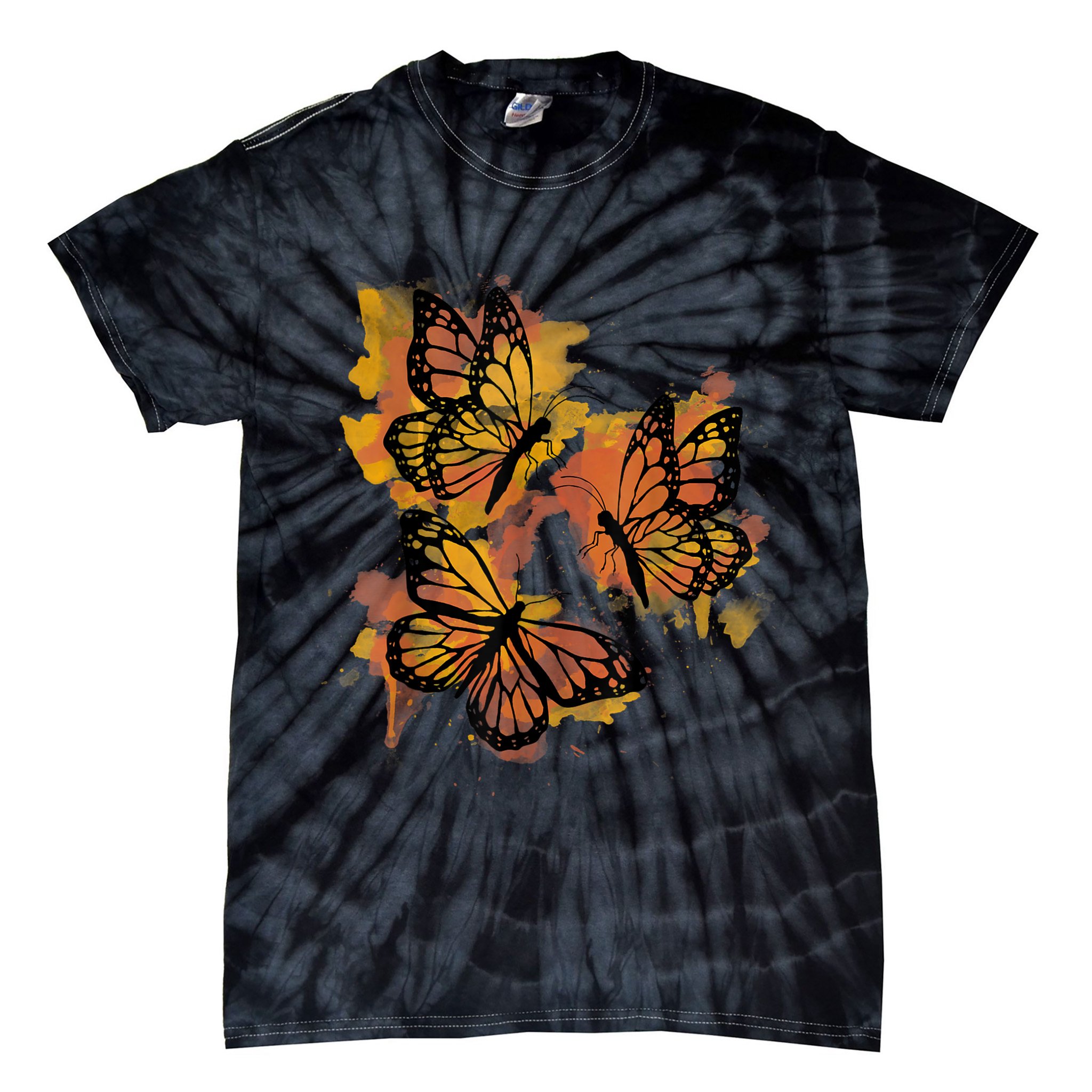 Monarch Butterfly Colourful Butterfly Tie-Dye T-Shirt