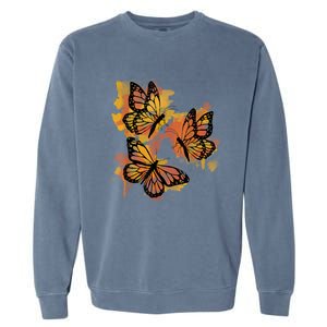 Monarch Butterfly Colourful Butterfly Garment-Dyed Sweatshirt