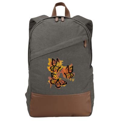Monarch Butterfly Colourful Butterfly Cotton Canvas Backpack