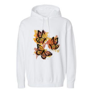 Monarch Butterfly Colourful Butterfly Garment-Dyed Fleece Hoodie