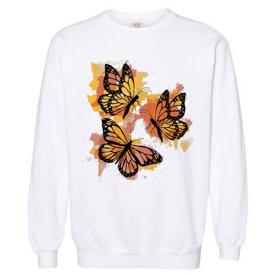 Monarch Butterfly Colourful Butterfly Garment-Dyed Sweatshirt