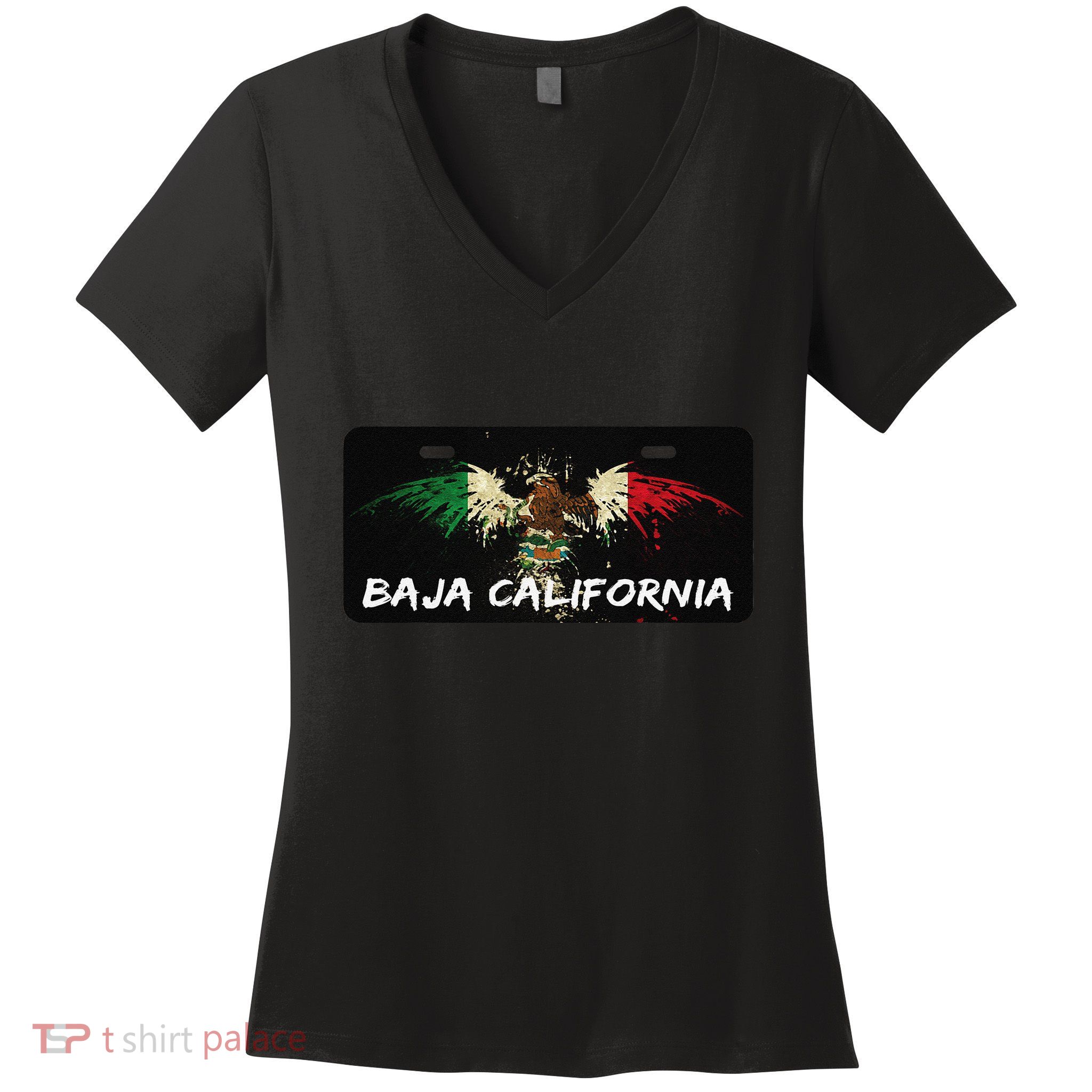 Mexicali Baja California Mexico License Plate Aesthetic Women's V-Neck T-Shirt