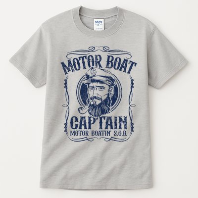 Motor Boat Captain Funny Pontoon Boating Boatin Lake Tall T-Shirt