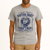 Motor Boat Captain Funny Pontoon Boating Boatin Lake Tall T-Shirt