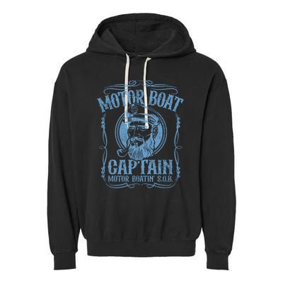 Motor Boat Captain Funny Pontoon Boating Boatin Lake Garment-Dyed Fleece Hoodie
