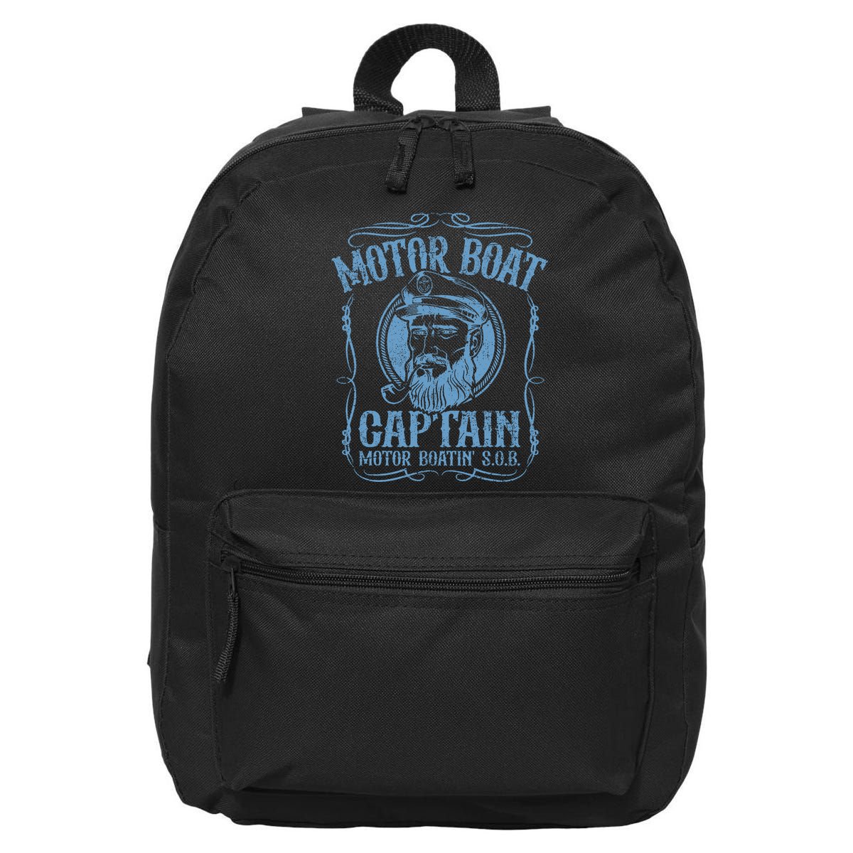 Motor Boat Captain Funny Pontoon Boating Boatin Lake 16 in Basic Backpack