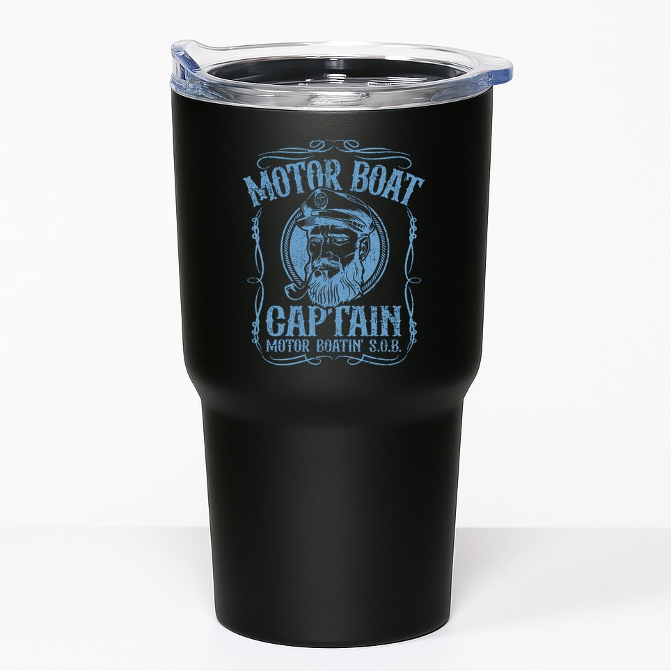 Motor Boat Captain Funny Pontoon Boating Boatin Lake Tumbler
