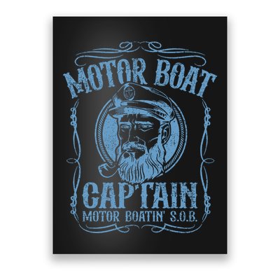 Motor Boat Captain Funny Pontoon Boating Boatin Lake Poster