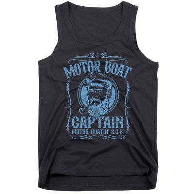 Motor Boat Captain Funny Pontoon Boating Boatin Lake Tank Top