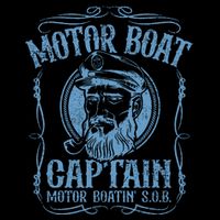 Motor Boat Captain Funny Pontoon Boating Boatin Lake Women's V-Neck T-Shirt