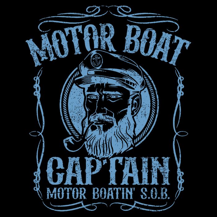 Motor Boat Captain Funny Pontoon Boating Boatin Lake Women's V-Neck T-Shirt