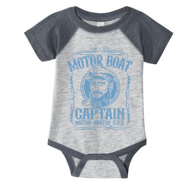 Motor Boat Captain Funny Pontoon Boating Boatin Lake Infant Baby Jersey Bodysuit