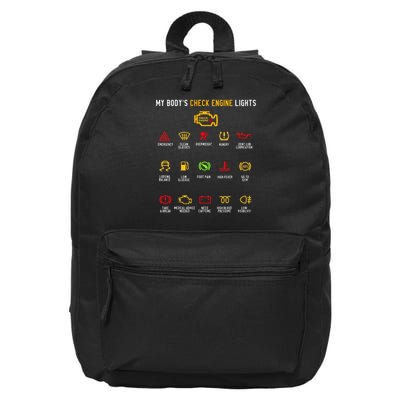 My Body's Check Engine Lights 16 in Basic Backpack