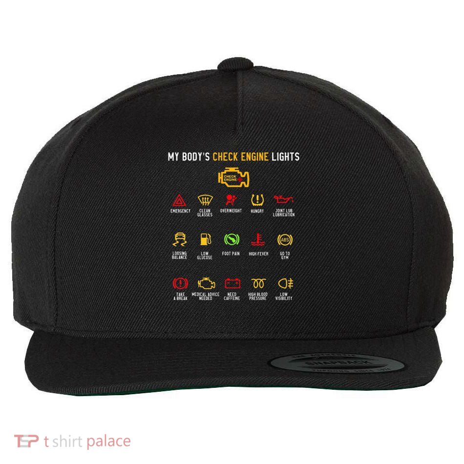 My Body's Check Engine Lights Wool Snapback Cap