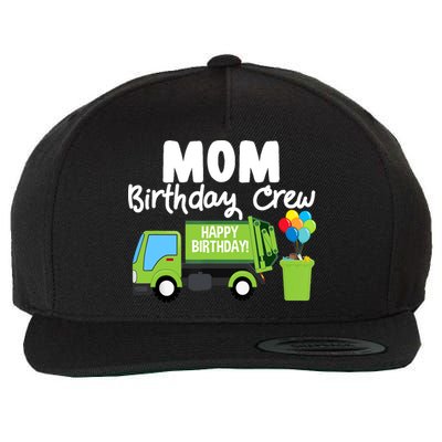 Mom Birthday Crew Garbage Truck Birthday Party Wool Snapback Cap