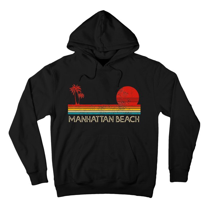 Manhattan Beach California Ca Surfer Retro Sunset Vintage Hoodie