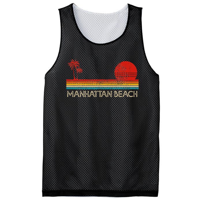 Manhattan Beach California Ca Surfer Retro Sunset Vintage Mesh Reversible Basketball Jersey Tank