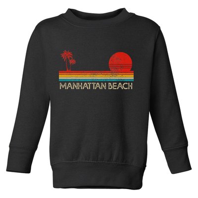 Manhattan Beach California Ca Surfer Retro Sunset Vintage Toddler Sweatshirt