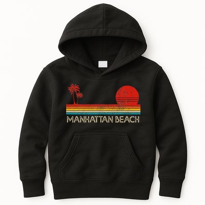 Manhattan Beach California Ca Surfer Retro Sunset Vintage Kids Hoodie