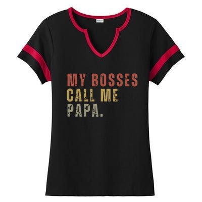 My Boss Calls Me Papa Ladies Halftime Notch Neck Tee