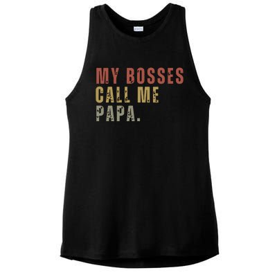 My Boss Calls Me Papa Ladies PosiCharge Tri-Blend Wicking Tank