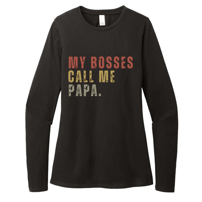 My Boss Calls Me Papa Womens CVC Long Sleeve Shirt