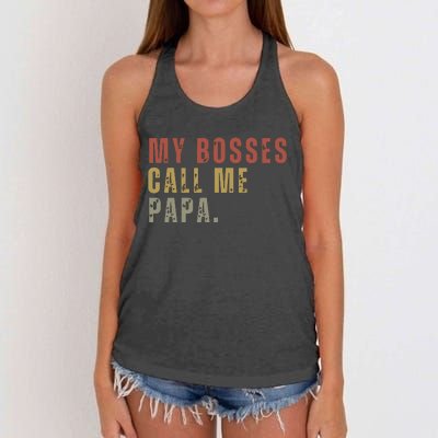 My Boss Calls Me Papa Women's Knotted Racerback Tank