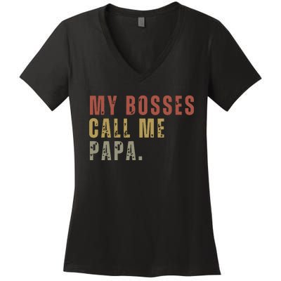 My Boss Calls Me Papa Women's V-Neck T-Shirt