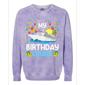 My Birthday Cruise Ship Vacation Party Cruising Colorblast Crewneck Sweatshirt