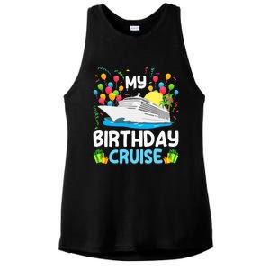 My Birthday Cruise Ship Vacation Party Cruising Ladies PosiCharge Tri-Blend Wicking Tank