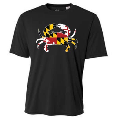 Maryland Blue Crab Vintage Maryland Flag Pride Cooling Performance Crew T-Shirt