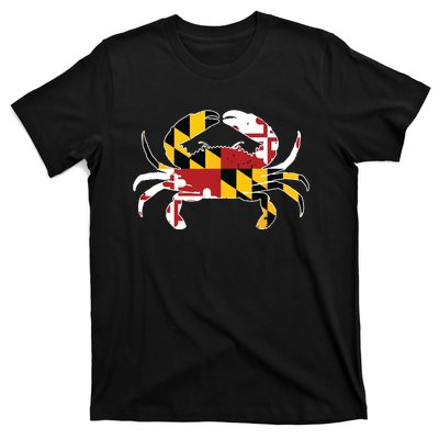 Maryland Blue Crab Vintage Maryland Flag Pride T-Shirt