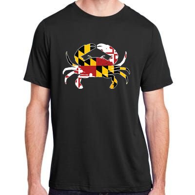 Maryland Blue Crab Vintage Maryland Flag Pride Adult ChromaSoft Performance T-Shirt