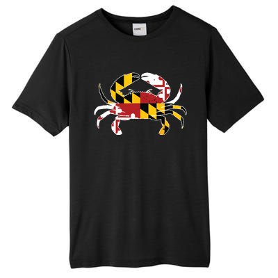 Maryland Blue Crab Vintage Maryland Flag Pride Tall Fusion ChromaSoft Performance T-Shirt