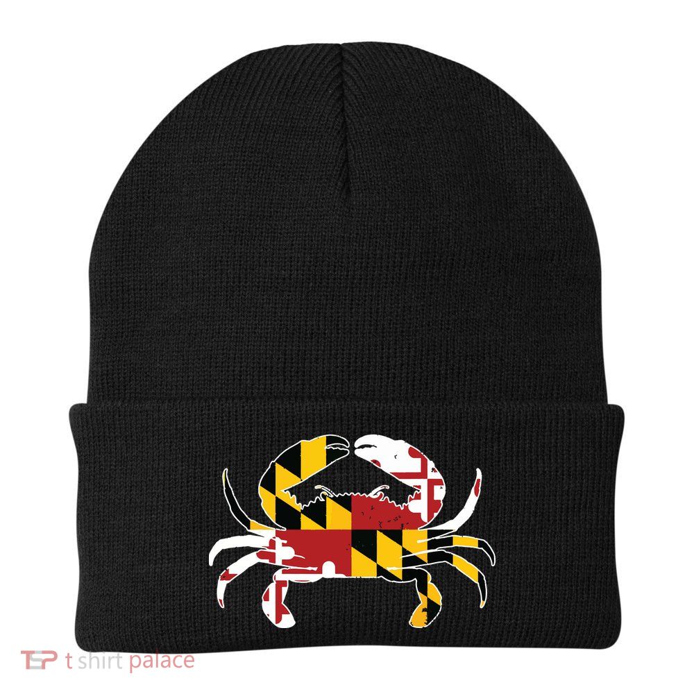 Maryland Blue Crab Vintage Maryland Flag Pride Beanie