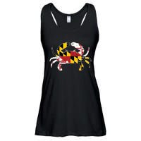 Maryland Blue Crab Vintage Maryland Flag Pride Ladies Essential Flowy Tank