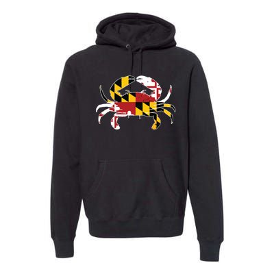 Maryland Blue Crab Vintage Maryland Flag Pride Premium Hoodie