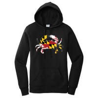 Maryland Blue Crab Vintage Maryland Flag Pride Women's Pullover Hoodie