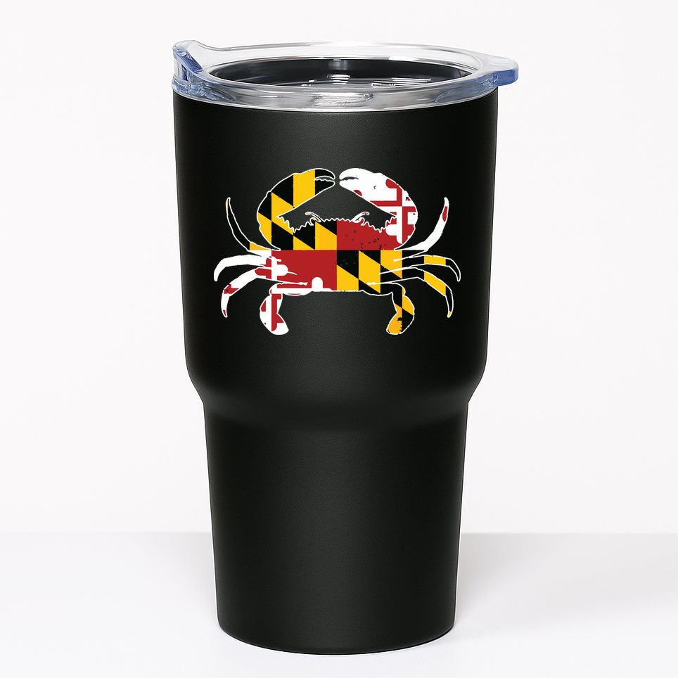 Maryland Blue Crab Vintage Maryland Flag Pride Tumbler