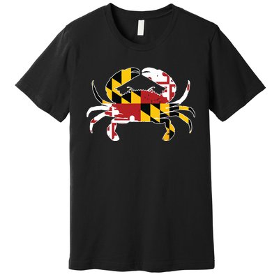 Maryland Blue Crab Vintage Maryland Flag Pride Premium T-Shirt