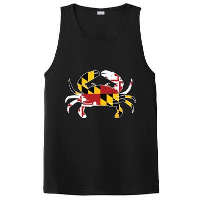 Maryland Blue Crab Vintage Maryland Flag Pride PosiCharge Competitor Tank