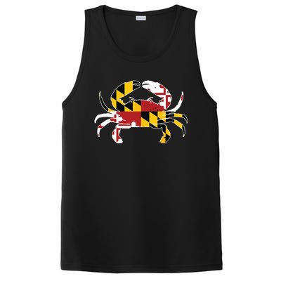 Maryland Blue Crab Vintage Maryland Flag Pride PosiCharge Competitor Tank