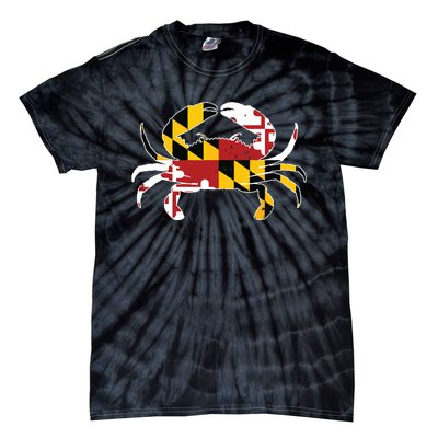 Maryland Blue Crab Vintage Maryland Flag Pride Tie-Dye T-Shirt