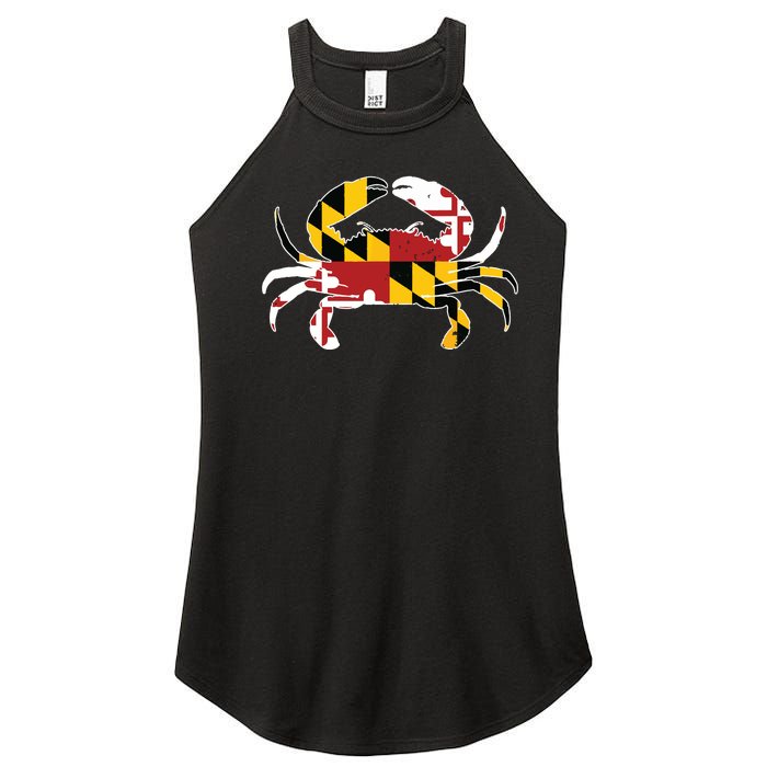 Maryland Blue Crab Vintage Maryland Flag Pride Women's Perfect Tri Rocker Tank