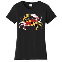 Maryland Blue Crab Vintage Maryland Flag Pride Women's T-Shirt