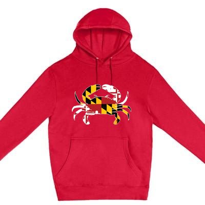 Maryland Blue Crab Vintage Maryland Flag Pride Premium Pullover Hoodie