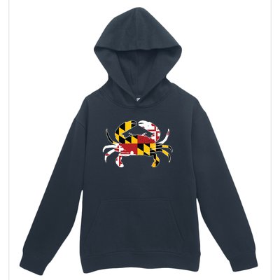 Maryland Blue Crab Vintage Maryland Flag Pride Urban Pullover Hoodie