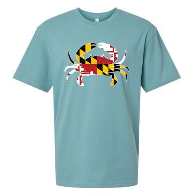 Maryland Blue Crab Vintage Maryland Flag Pride Sueded Cloud Jersey T-Shirt