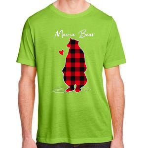 Mama Bear Christmas Pajama Woman Red Buffalo Plaid Adult ChromaSoft Performance T-Shirt