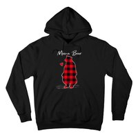 Mama Bear Christmas Pajama Woman Red Buffalo Plaid Hoodie